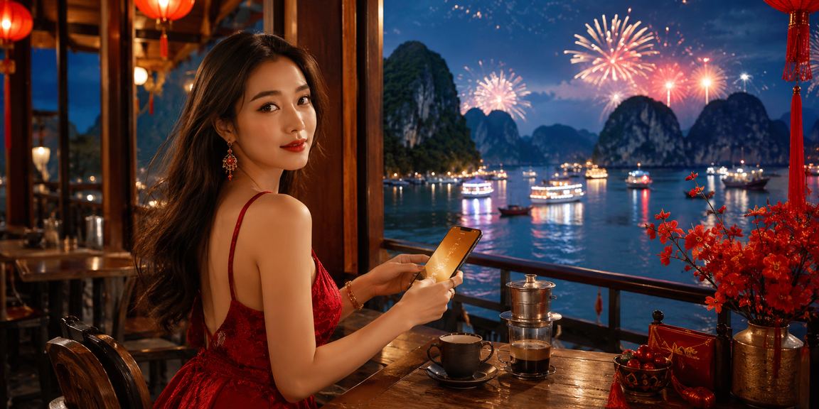 Người dùng tại Hạ Long đăng ký tài khoản và nhận bonus chào mừng khi cà phê sáng