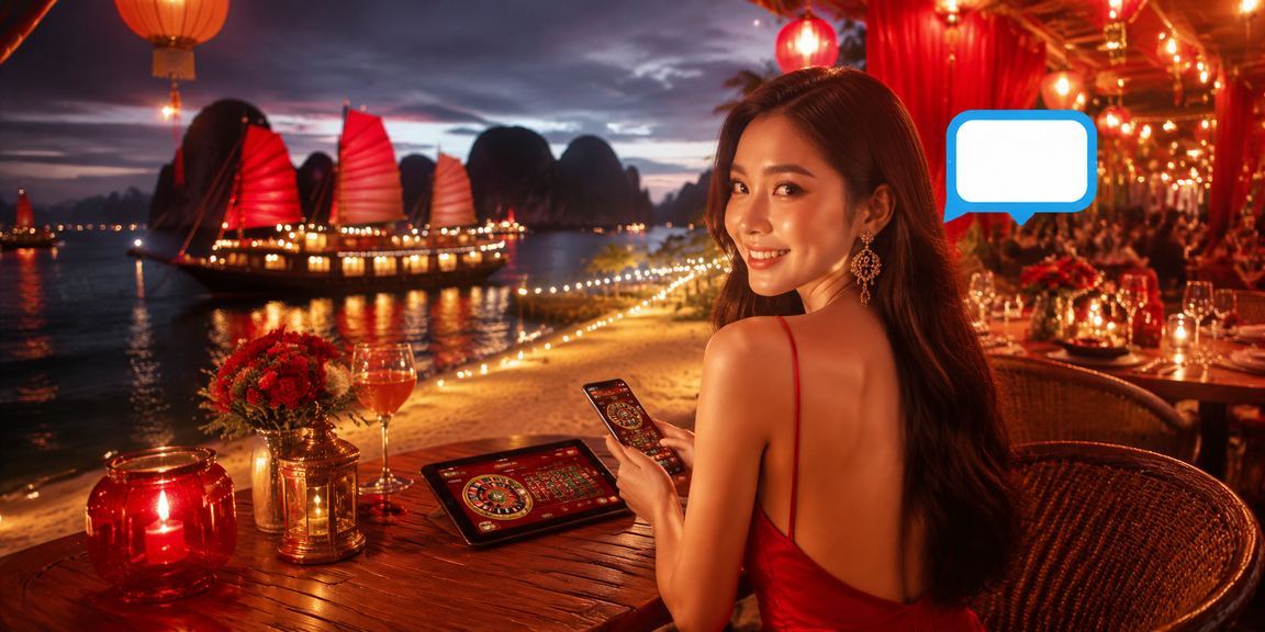 Du khách thưởng cà phê tại Hạ Long trong khi trải nghiệm game VIP và bonus trực tuyến