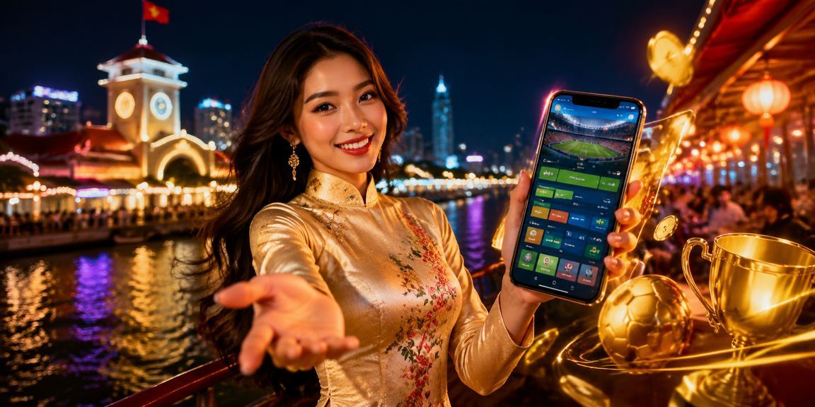 Người phụ nữ mặc áo dài tại TP.HCM trải nghiệm casino trực tuyến trên điện thoại di động